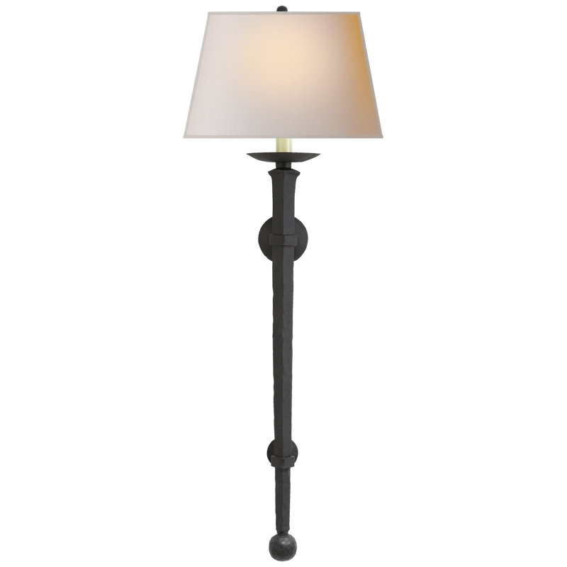 Chapman & Myers Long Iron Torch, Blackened Rust, Fabric