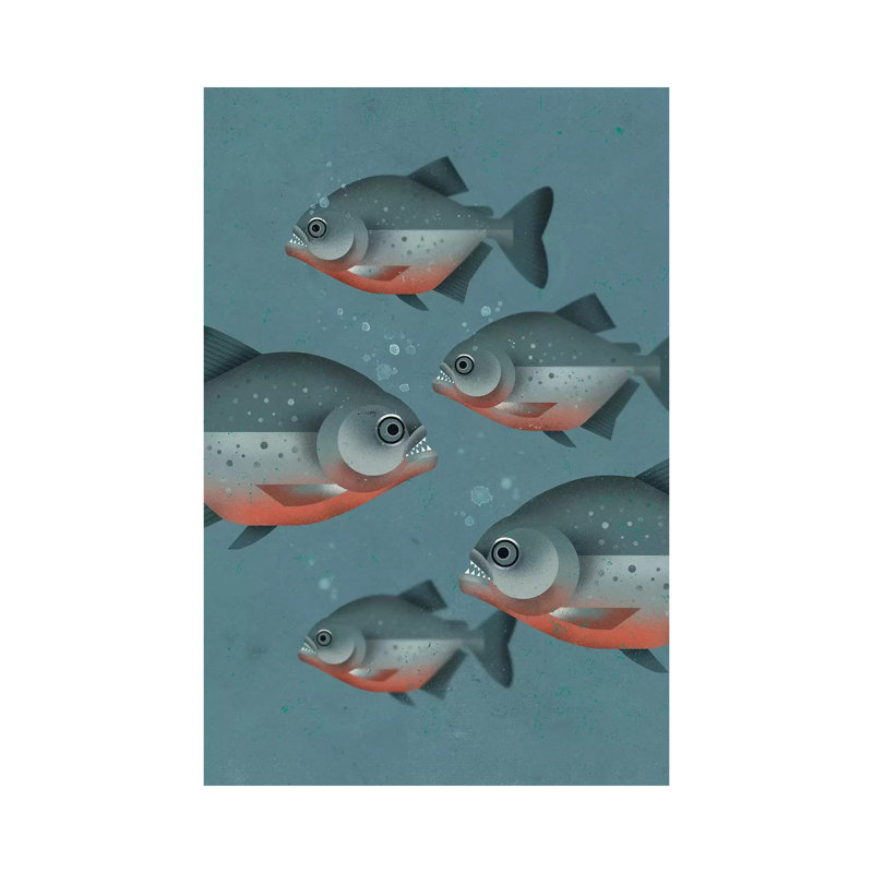 Piranhas by Dieter Braun - Print on Canvas, Wrapped Canvas, 152.5 cm H x 101.5 cm W x 3.175 cm D
