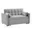 Salon moderne avec lit gigogne et poches en velours gris