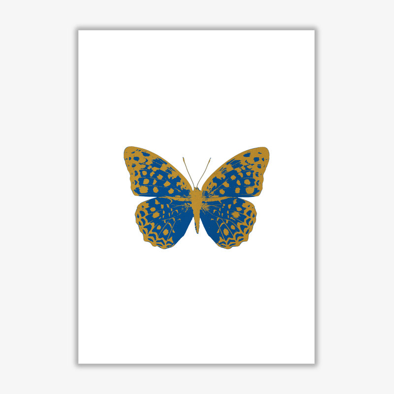 Butterfly - Print, 84.1cm H x 59.4cm W x 4cm D, Wrapped Canvas, Blue