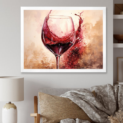 Cabernet Curve I - Vin, art mural encadré, salon