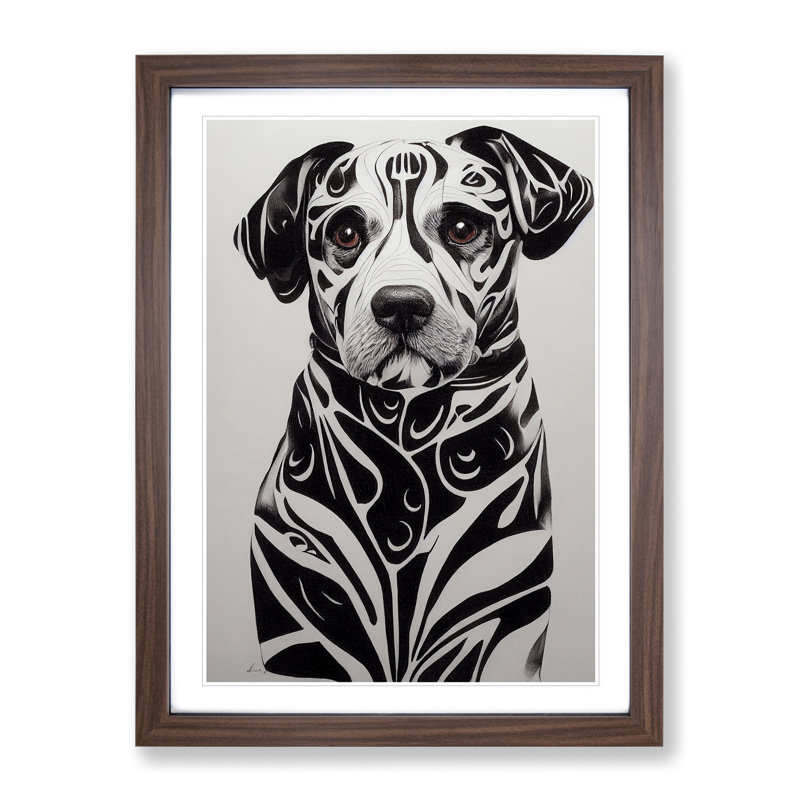Sweet Dog - Framed Print, 46cm H x 34cm W x 2cm D, Walnut Framed
