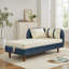 Canapé de rangement 65 po en polyuréthane bleu marine et beige-106471763-106471761
