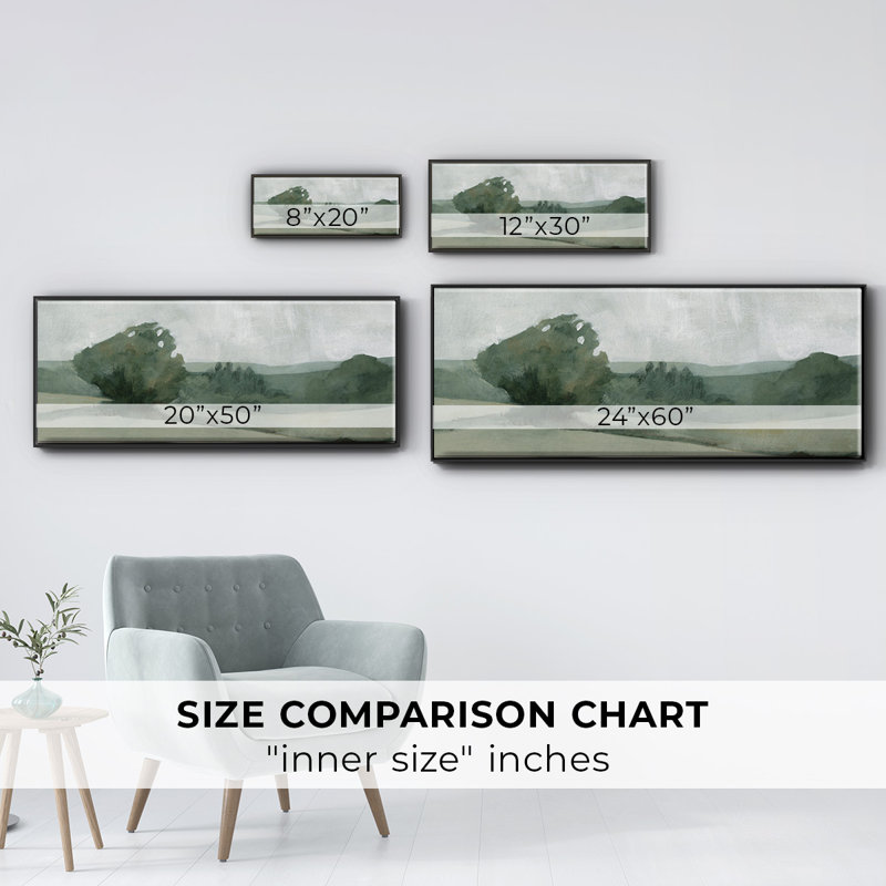 «Soft Green Landscape I», toile encadrée