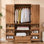 Armoire 72 "à 6 portes Farmhouse avec tringle et tablettes pour chambre à coucher 72"