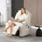 Power Recliner Chair with Heat and Massage, Faux Leather Home Theater Seating with LED Lights/Cup Holders/Side Pocket/USB Port, Reclining Sofa Chair for Living Room-1813515101