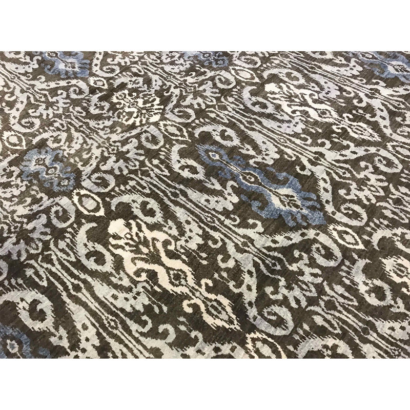 Tapis beige et brun noué à la main de haute qualité