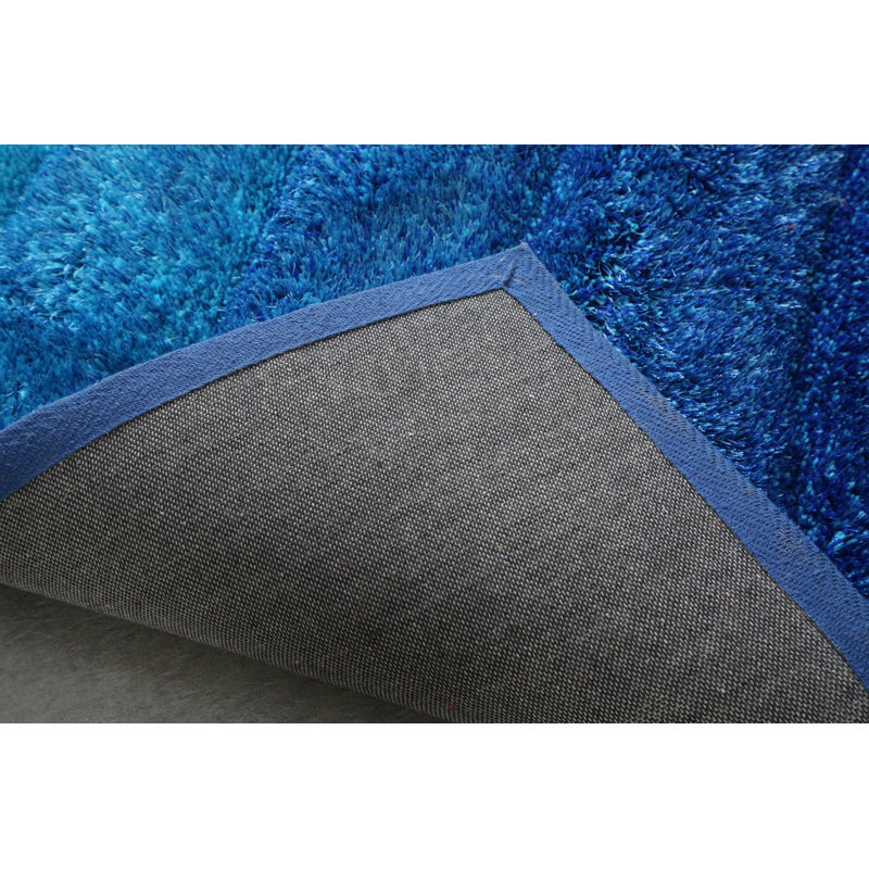 Tapis bleu touffeté à la main Magaret, Rectangle 2 pi x 3 pi
