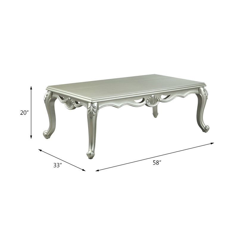Table basse Qunsia, H 20 po x L 58 po x l 33 po, Champagne