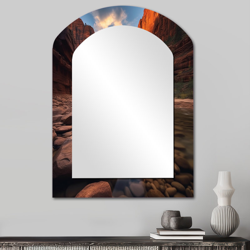 Miroir mural Zion National Park Utah - Gris, 34 po x 25 po