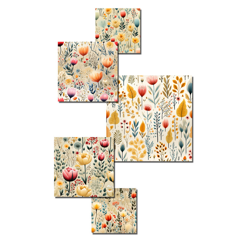Ensemble de 5 décorations murales Woodley - Plantes