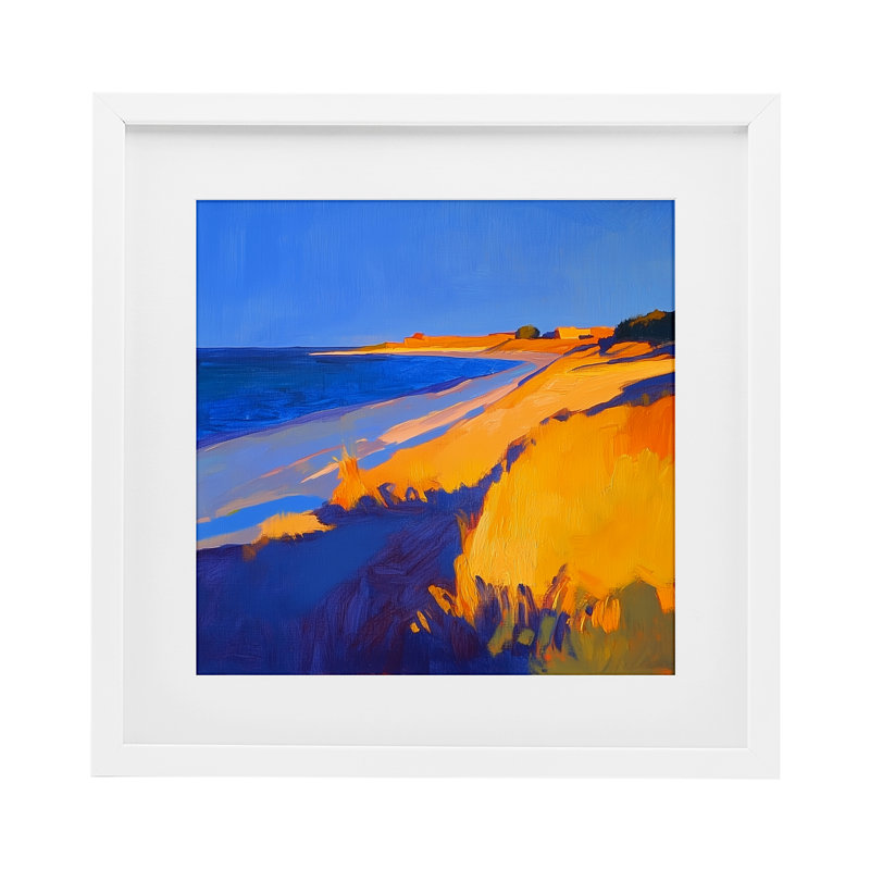 Compliment côtier, impression sous-marine encadrée, conçue par Walker Noble, H 13 po x l 13 po, Cadre blanc côtier