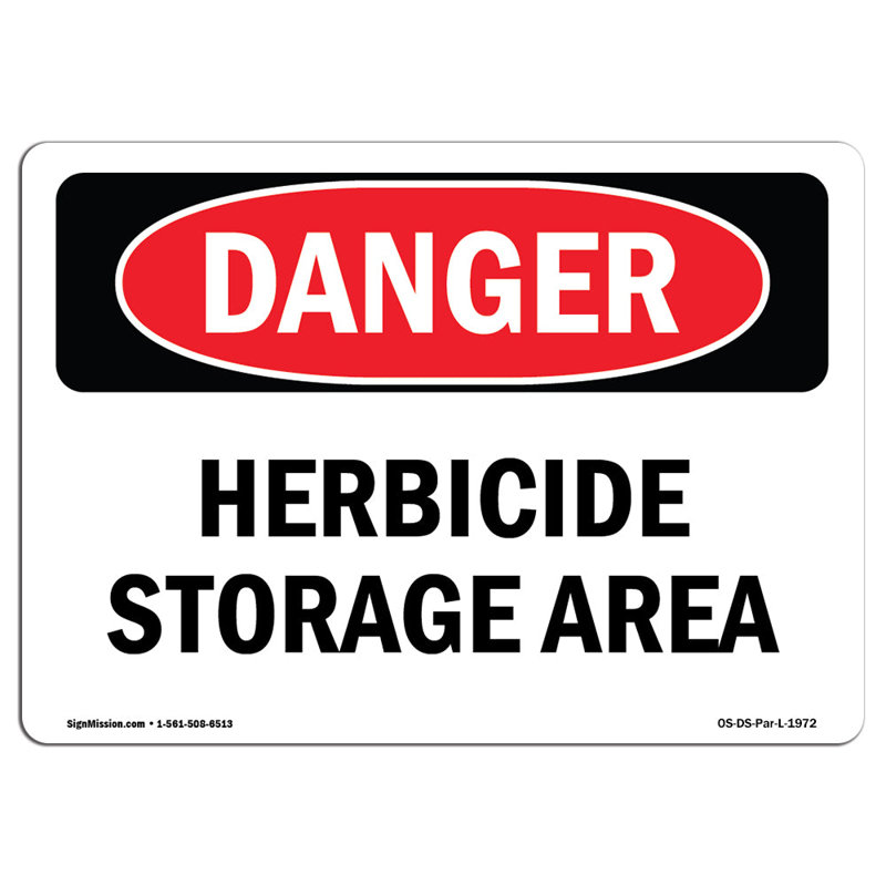 Enseigne en aluminium 12 x 18 Herbicide, H 18 po x l 24 po x P 0,1 po