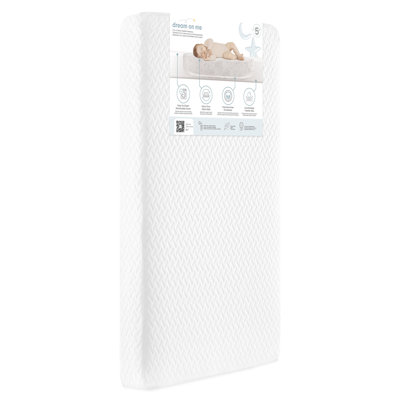 Matelas pour lit de bébé et tout-petit 5 po Baby Fairy Dust Cloud, certifié GREENGUARD Gold et BSA, respirant, résistant à l'eau, housse lavable à la machine, 52 po x 28 po x 5 po