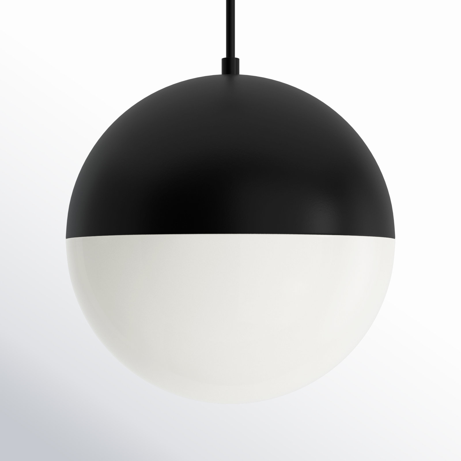 Yvette Single Light Glass Pendant, Matte Black