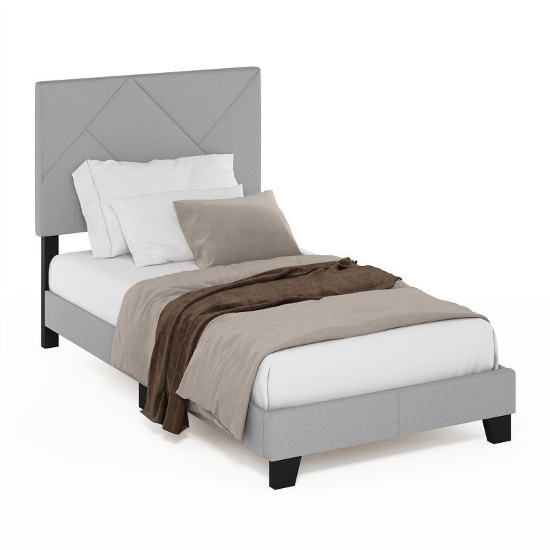 Lit plateforme tapissier Kamarria, Simple
