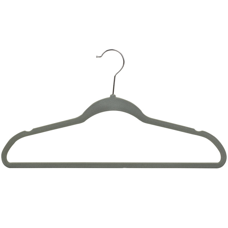 Velvet Non-Slip Standard Hanger for Dress/Shirt/Sweater, Light Gray, 10