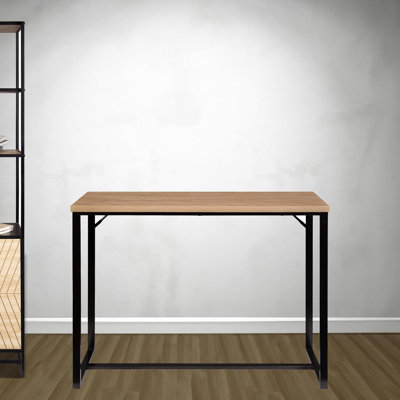 Bali Coastal Modern Console Table Natural Wood Top with Black Metal Legs 39.0"L x 14.0"W x 31.0"H Wood 1 Piece Console Table Wood Coastal Modern Design: Features