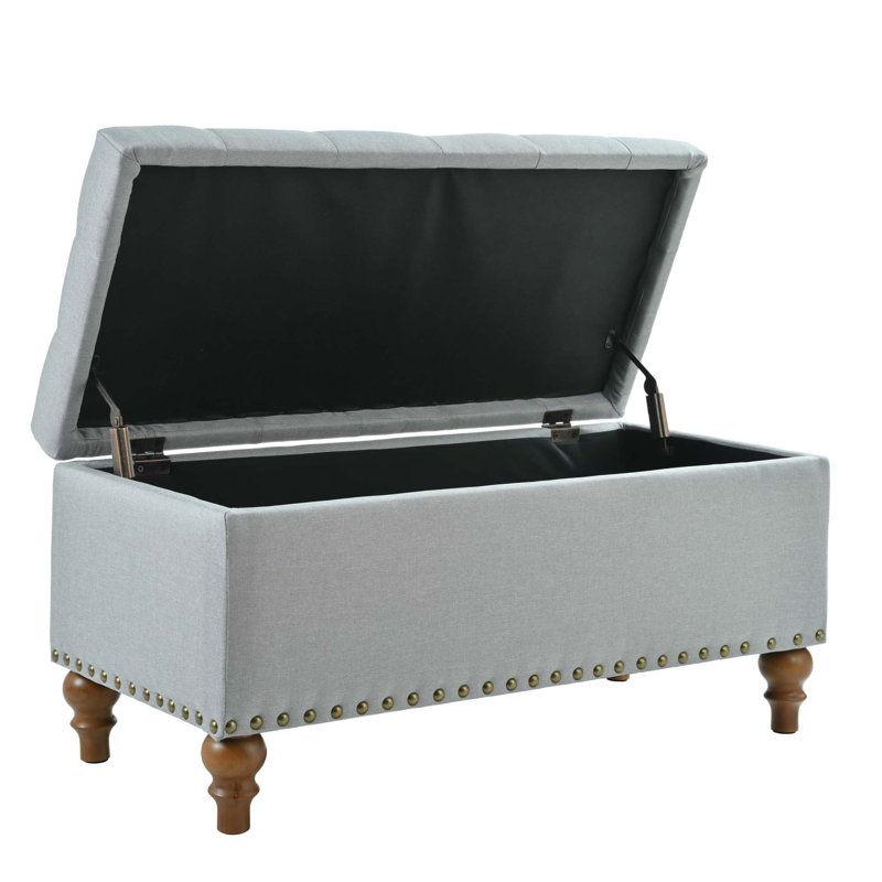 Banc de rangement repose-pieds, charnière de support encastrée facile à ouvrir, garniture rivetée, chambre à coucher, entrée, salon, linge