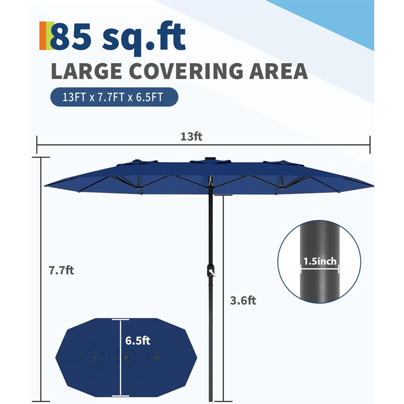 198.1cm Market Parasol, Navy