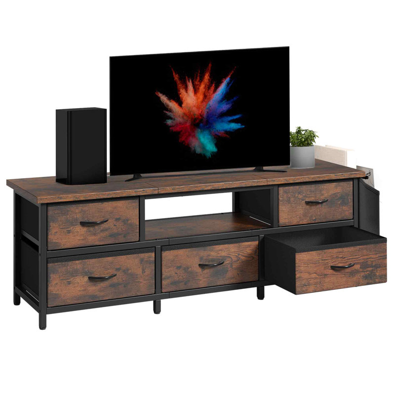  TV Stand For Tvs Up To With 5-Drawer, 50cm H x 145cm W x 35cm D, Brown