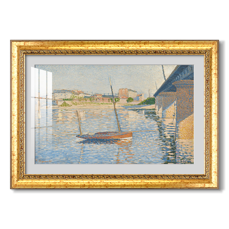 Le Clipper, Asnières, 1887-Paul Signac-Impression encadrée personnalisée, 24x34 INNER SIZE, Framed Print with Mat