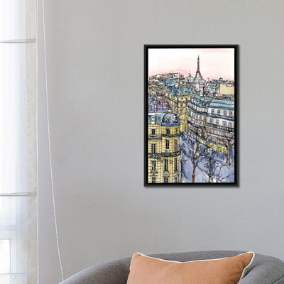 « city scene ix », reproduction de peinture à l’aquarelle sur toile