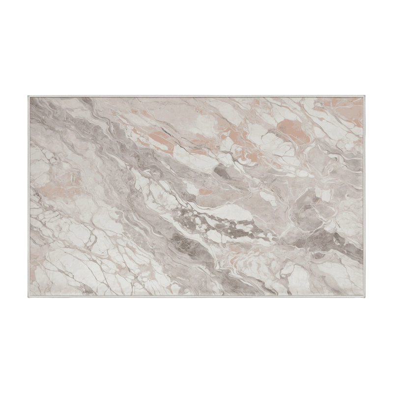 Machine Washable Beige Area Rug, Rectangle 8' x 10'
