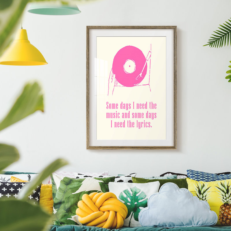 Sweet Melody II - impression d'un seul cadre photo, H 20 po x l 16 po, Toile avec cadre noyer, Blanc