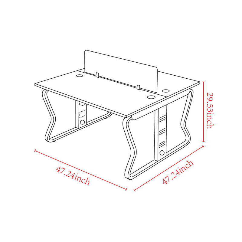 Milaynah 47.24'' W Rectangle Partition Desk