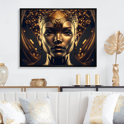 «Futuristic Golden Goddess III», reproduction sur toile