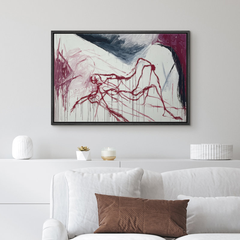 Abstrait, reproduction d'art sur toile encadrée, décoration murale pour chambre à coucher, H 16 po x l 24 po, Noir