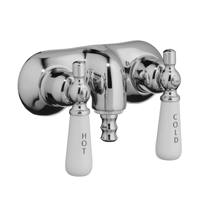 2 Handle Bathroom Clawfoot Tub Faucet, Polished Chrome