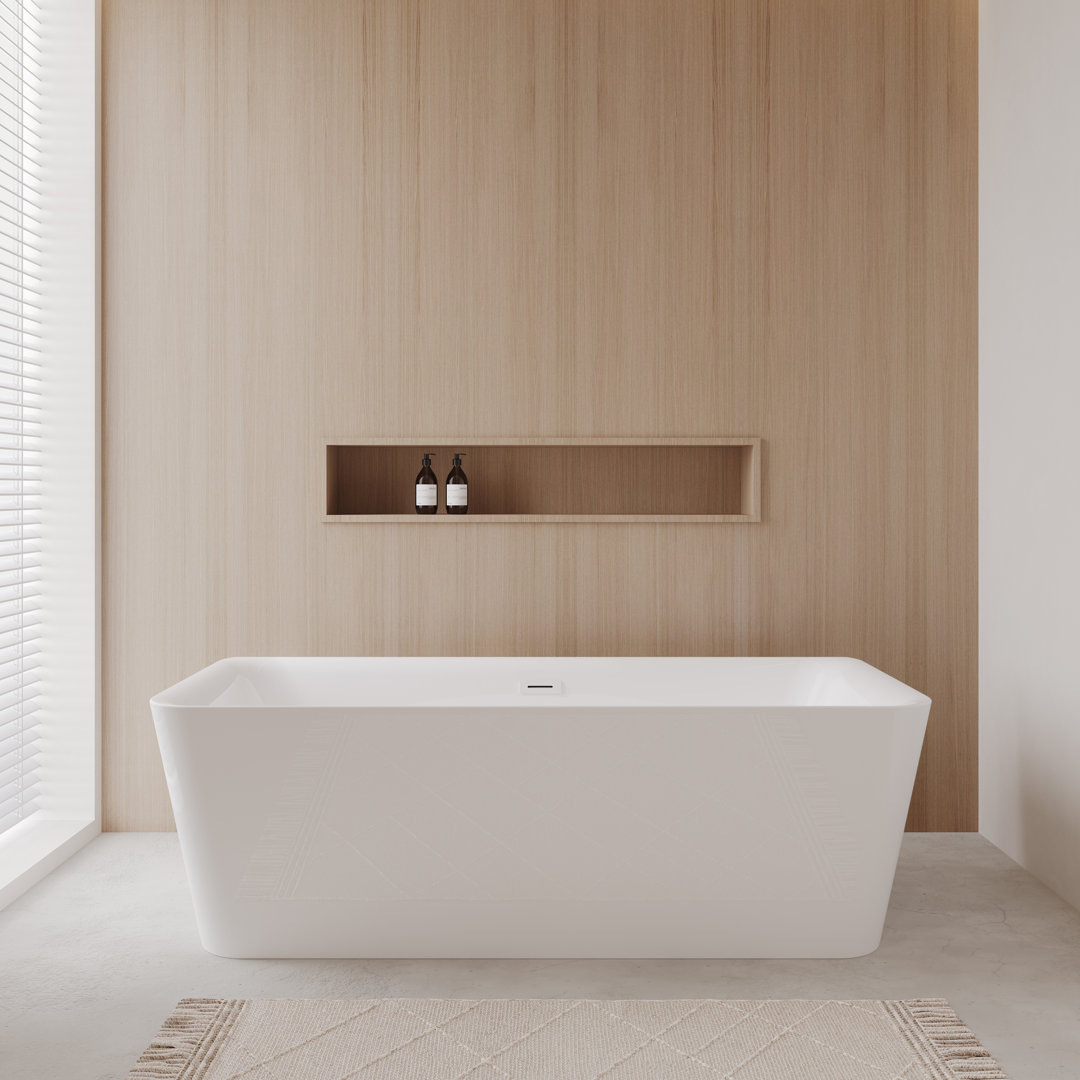 Emily 69'' x 30'' Freestanding Soaking Acrylic Bathtub Wyndham Collection 