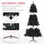 Arbre de Noël artificiel de 7,5 pi de hauteur, arbre de Noël non éclairé avec 1346 pointes de branches, ouverture automatique, base en acier, décoration des Fêtes pour bureau personnel, noir-1484291939
