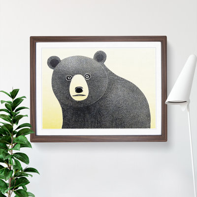 Pleasing Bear Abstract 1 Piece Single Picture Frame Wall Art