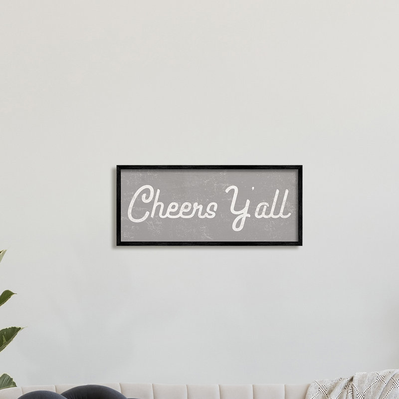 «Cheers Y'all Country Saying Happy Hour», H 10 po x l 24 po, Toile tendue