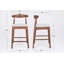 Tabourets de comptoir rembourrés de style moderne Mid-Century avec pieds en bois massif, idéal pour îlot de cuisine, salle à manger et bar-1913792396