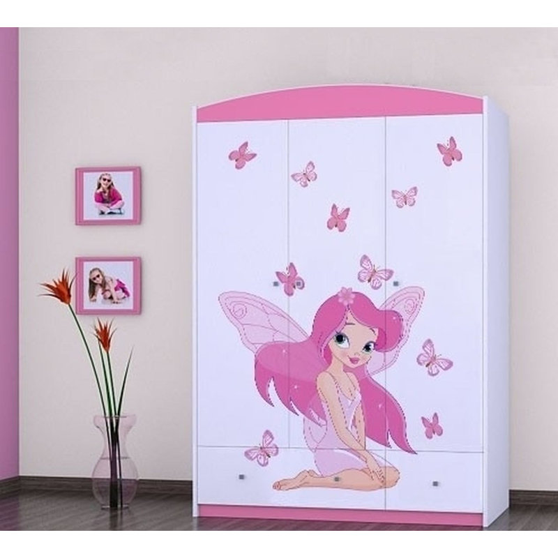 Irmtraud 3 Door Wardrobe, Pink