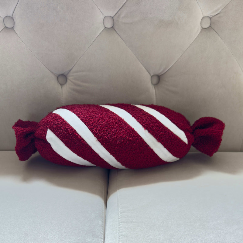 Coussins décoratifs de Noël à rayures rouges et blanches