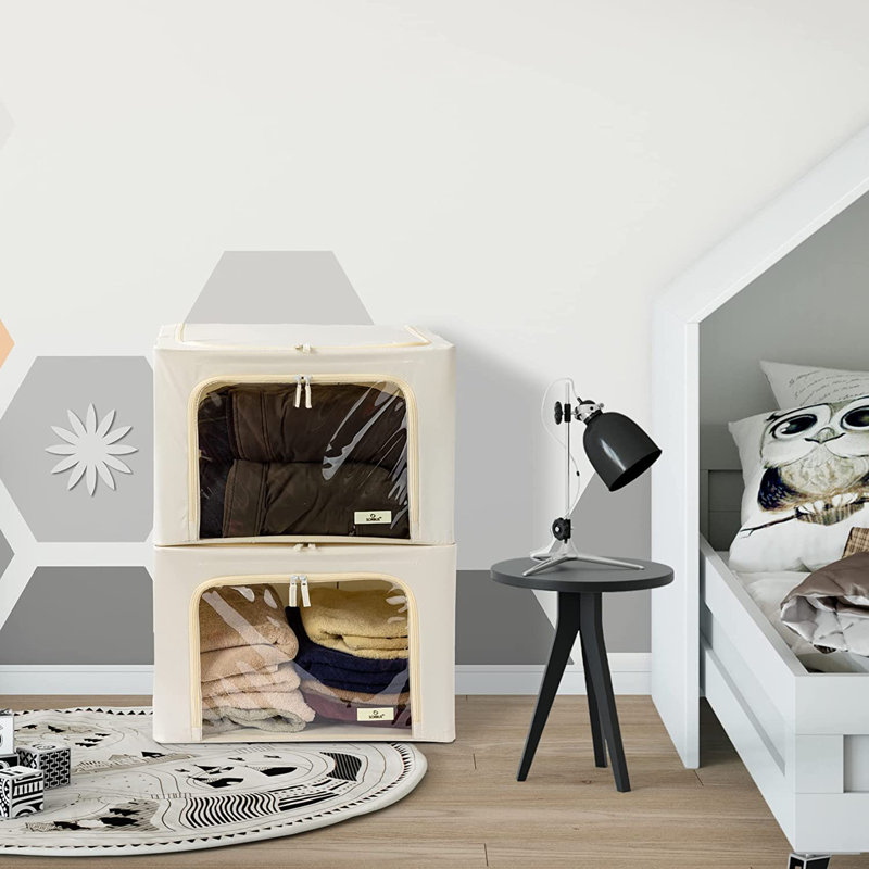 Rangement pour fenêtre sous le lit, Beige, H 13,75 po x l 19,75 po x P 16 po