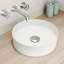 Lavabo de salle de bain vasque rond minimaliste blanc mat Matte Stone ™ de 14 po VIGO UltraThin ™