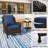 11-Person Outdoor Patio Conversation Rattan Seating Group With Blue Cushions-1955761559