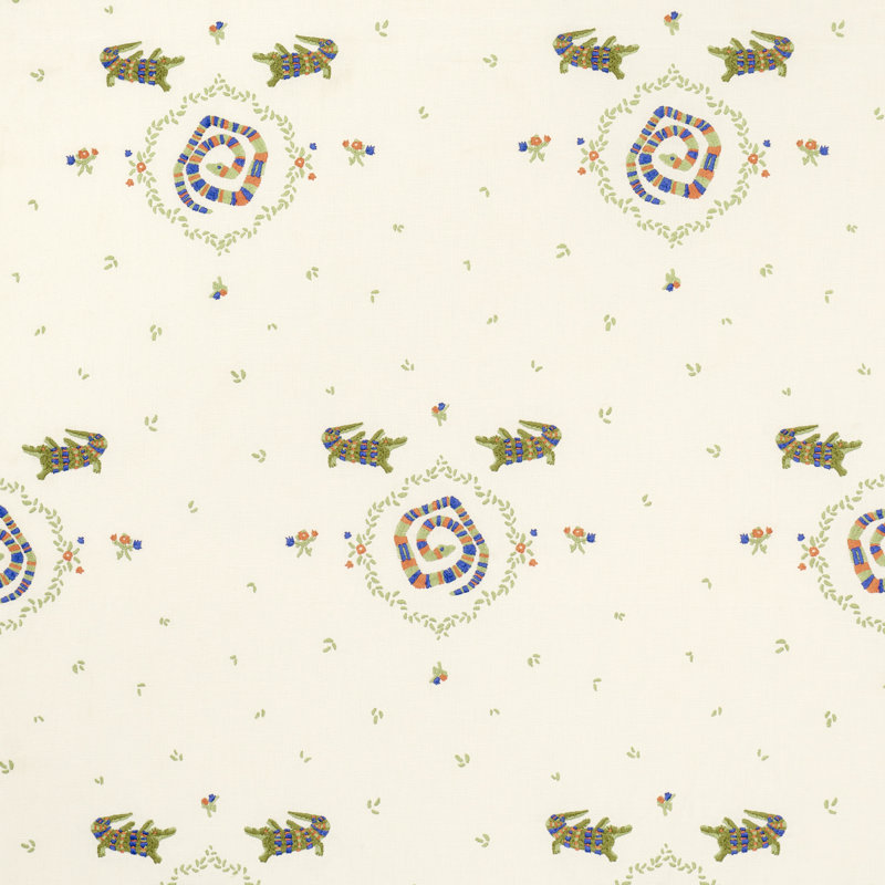 Schumacher X Backdrop Reptilia Embroidery Fabric