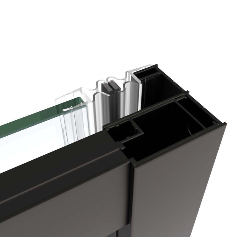 Sliding Shower Door,Sliding Door,Withtempered Glass, Black