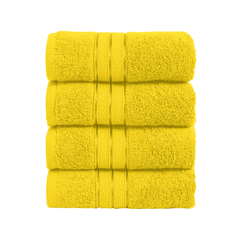 Elegant Comfort 100% Turkish Cotton 4-Piece Towel Set – Ultra Soft, Highly Absorbent, Quick Dry Bathroom Towels, Yellow