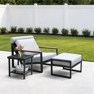 Aluminum Outdoor Lounge Chair with Ottoman