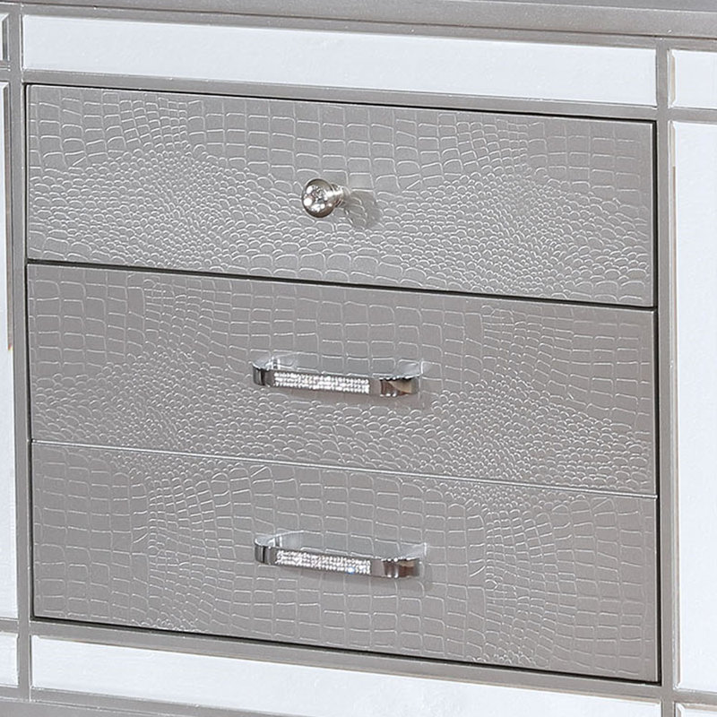 Table de chevet 3 tiroirs gris giltner