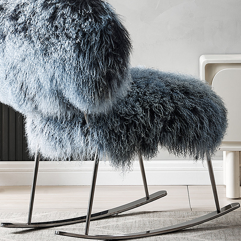 Chaise berçante ergonomique inclinable en laine