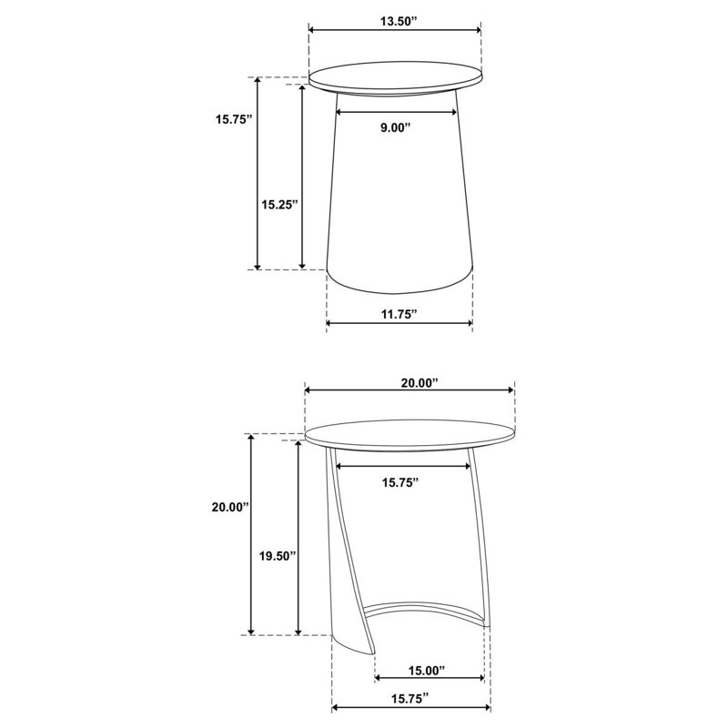 Ensemble de tables gigognes 2 pièces Lionett